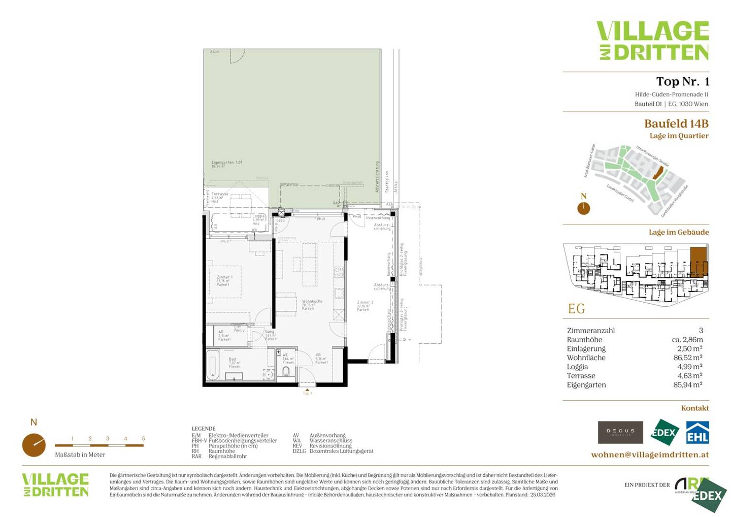 Erstbezug Wohnung mit Gartenloggia