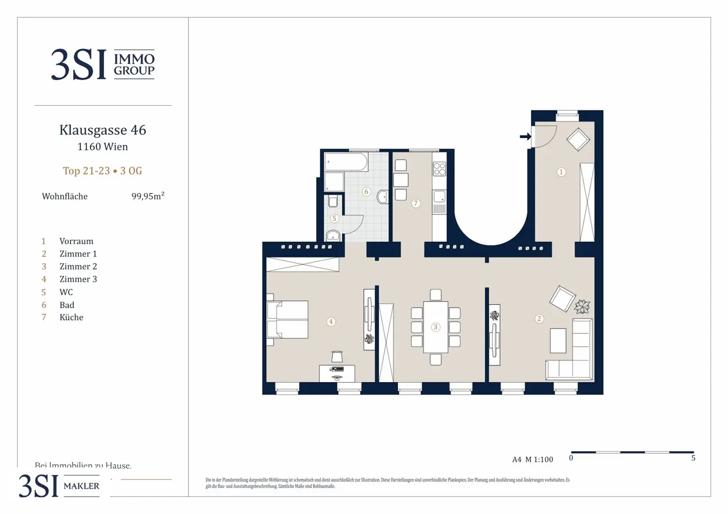 Three room Altbau Wohnung near Brunnenmarkt