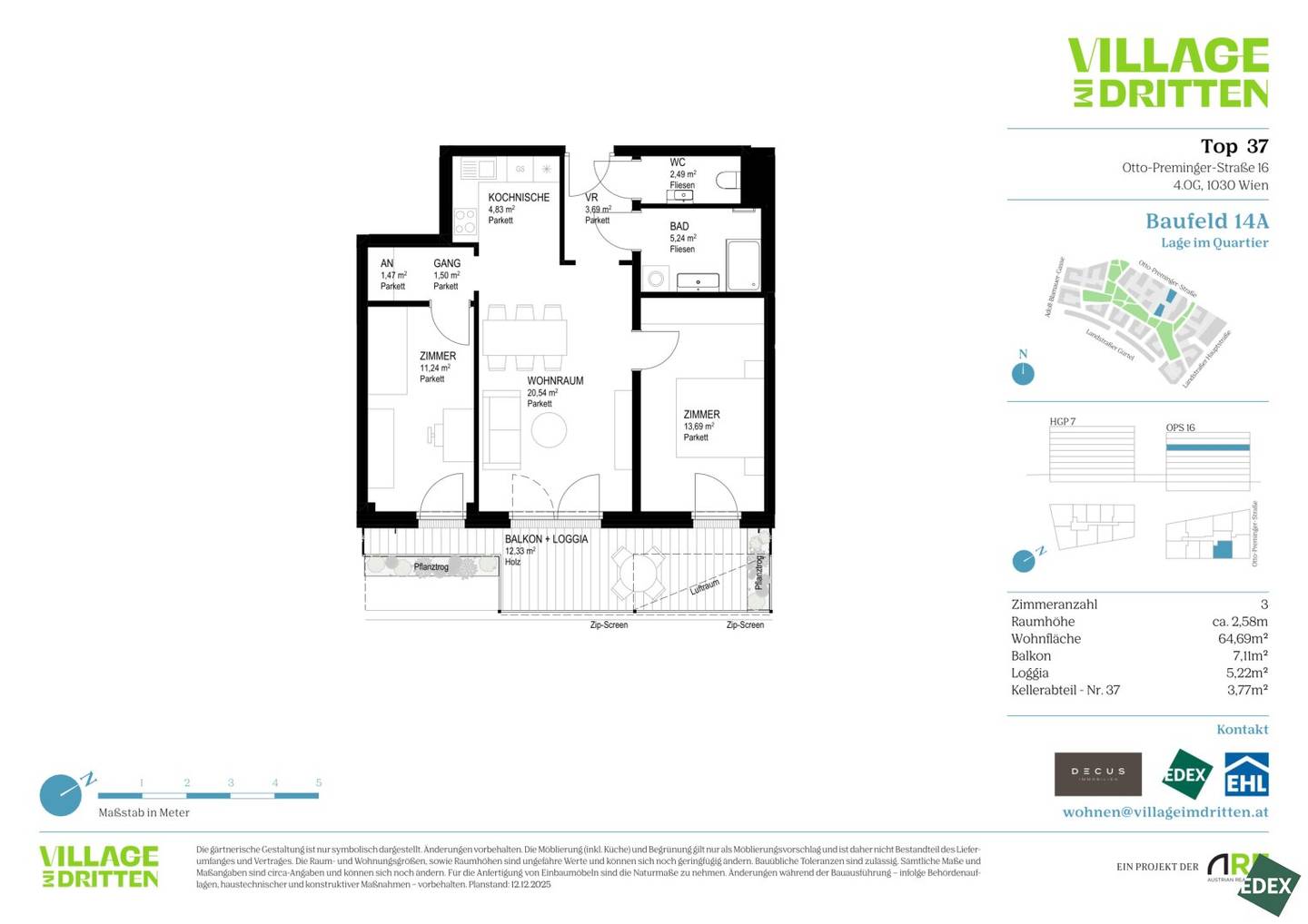 Apartment New Build First Occupancy Village in the Dritten Park