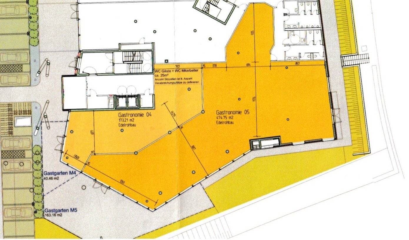 LARGE-SCALE GASTRONOMY/COMMERCIAL SPACE, first property at the access to Industriezentrum NÖ Süd, 472 m²